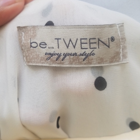 Be...Tween by YOOX White/Black Polka Dot Top M - Picture 7 of 7
